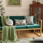 ISAENNE Designer Linen Square Throw Pillow Cover,Set of 2,18"x18"-Naples A - Image 7