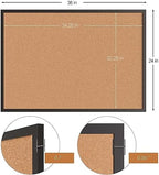 2-Pack Cork Board Bulletin Board 24 x 36, Black Wood Framed 2x3 Corkboard, Office Board for Wall Cork, Large Wall Mounted Notice Pin Board with 32 Push Pins for School, Home & Office - Image 5