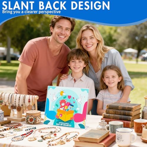Aheroi Acrylic Sign Holder 8.5x11, Plastic Sign Holder Acrylic Stand 12Pack - Image 5