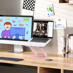 Urmust Adjustable Laptop Stand for Desk, 10-15.6“ Laptop Riser, Pink - Image 2