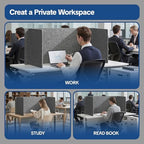 Desk Divider Privacy Screen 3 Panel Sound Absorbing - 47.2”x 23.6”x 19.7” Freestanding Acoustic Partitions for Office, Noise Reducing Panels for School, Home, Library,Dark Grey - Image 5