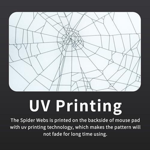 XVX Glass Mousepad for Gaming, White Spider Webs Hard Gaming Mouse Pad, Professional Large Mouse Mat 16.2" x 12.2", Special Glass Surface with Improved Precision and Speed - Image 3