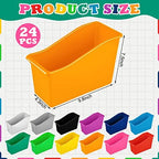 Jinei 24 Pack Book Bins for Classroom with Name Labels, 12 Color Rainbow - Image 2