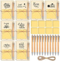 Thenshop 72 Pcs Christmas Nurse Appreciation Gifts Nurse Week Gifts Christmas Bulk 24 Inspirational Wooden Sticky Notes Holder 24 Sticky Notes 24 Ballpoint Pens for Doctor Coworker to Do List Supplies by Thenshop