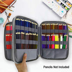 YOUSHARES 192 Slots Colored Pencil Case, Large Capacity Pencil Holder Pen Organizer Bag with Zipper for Prismacolor Watercolor Coloring Pencils, Gel Pens & Markers Artist (Blue) - Image 4