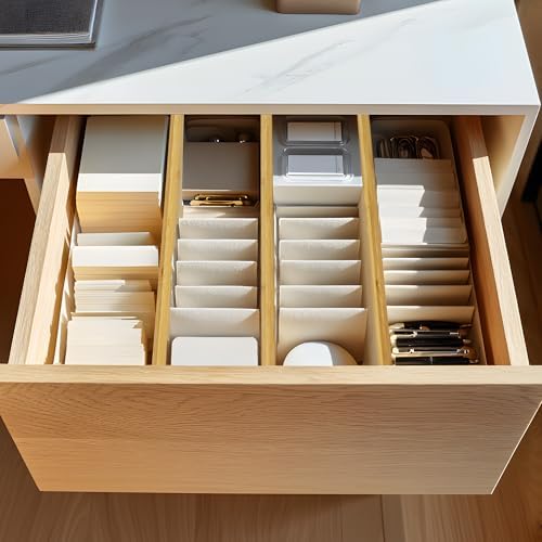 VaeFae 3 Pack Bamboo Drawer Dividers, 4" High Adjustable 16.6" - 21.8" Clothes Drawer Organizers, Expandable Separators for Bedroom/Bathroom/Kitchen/Office Storage - Image 7