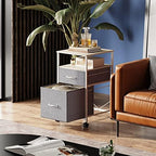 DEVAISE 2 Drawer Mobile File Cabinet, Fabric Vertical Filing Cabinet - Image 2