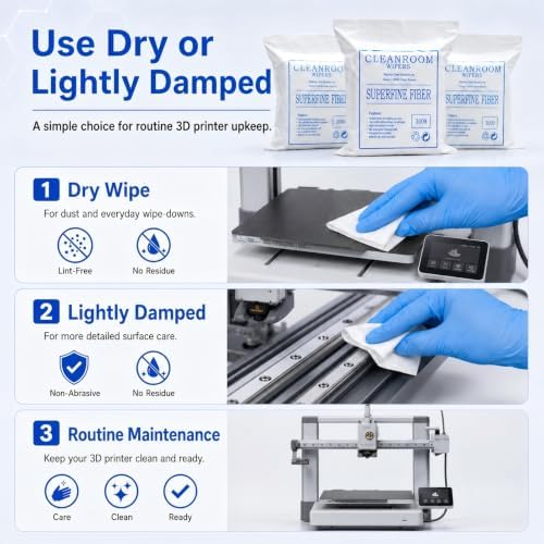 3D Printer Cleaning Kit, 300PCS Lint Free Microfiber Cloths, 6 x 6 Inch - Image 5