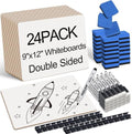 12"x9" Small White Board, Personal Whiteboard for Students, Dry Erase Boards Double-Sided Lapboard, White Boards Easy to Clean, Dry Erase Board for Kids Classroom (24) by Unknown