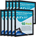 10Pack Magnetic Sign Holder 8.5 x 11, Self Adhesive Magnetic Frames for Wall, Magnetic Picture Frame Paper Holder for Fridge, Door, Window Magnetic Display Poster Frame Document Holder, Black by VAIIGO