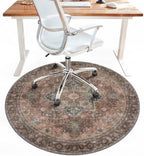 5FT Round Office Chair Mat for Hardwood Floor, Non-Slip Washable Rosewood by BESBLEE