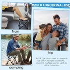 Ripeng 2 Pcs Portable Airplane Travel Foot Rest, Folding Camping Stool, Under Desk Foot Rest at Work for Long Flight, Home and Office Outdoor Hiking Fishing with Carry Bag (Blue) - Image 7