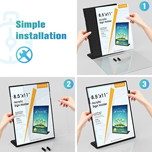MaxGear Fall Resistant Acrylic Sign Holder 8.5 x 11 Inches 12 Pack - Image 3