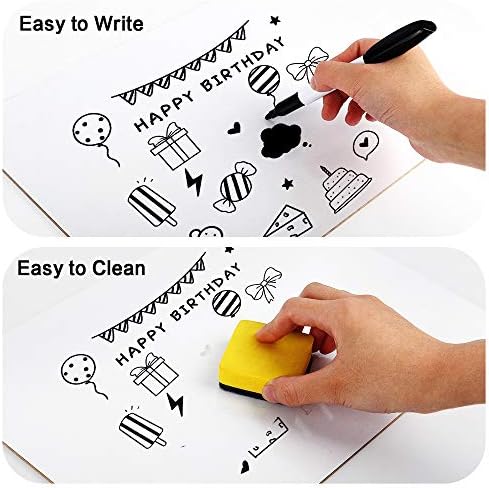 Dry Erase Lapboards, HERKKA 32 Pack Double Sided Dry Erase Lap Boards 9 x 12.5 Inch Small Dry Erase Boards for Students Classroom Teacher Supplies - Image 4