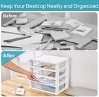 Vtopmart Clear Desktop Organizer, 4-Tier Drawer Storage with Dividers - Image 4
