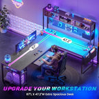 SEDETA L Shaped Office Desk with Hutch, Reversible 94.5" Computer Desk - Image 5