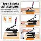 OImaster Laptop Stand for Desk, Phone Stand, Extended Laptops Riser, Elevator, 3 Height Adjustable, Rotatable Base, 10-17 Inches - Image 3