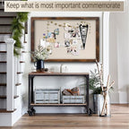 Large Magnetic Bulletin Board 43 x 31 Inch for Wall,Rustic Framed Cork Board with Linen for Home Office School,with 4 Push pins, 4 Magnets - Image 3