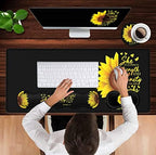 Gaming Black Mouse Pad + Keyboard Wrist Rest XL Large Mouse Mat Sunflower Christian Verse Proverbs 31-25 Extended Desk Pad Non-Slip Rubber Mice Pads Stitched Edges Pad (31.5x11.8 in) - Image 4