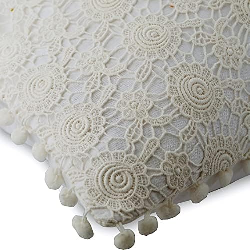 The HomeCentric Throw Pillow Covers, Decorative Pillow Covers Pack of 2, 12"x16" (30x40 cm) Ivory, Cotton Rectangular Pillow Covers, Handmade Pillow Covers - Cozy Crochet - Image 2