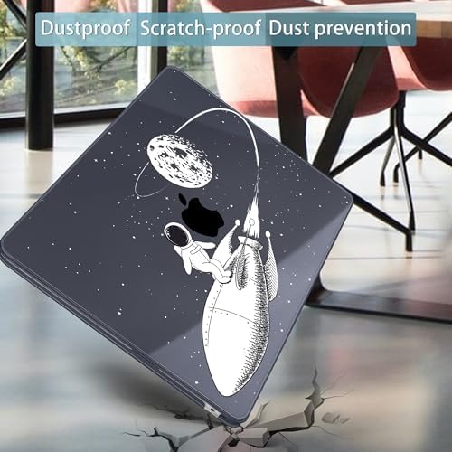 Mektron for 2026/2025/2024/2023 MacBook Air 15 INCH M5 A3448 /M4 A3241 /M3 A3114 /M2 A2941 Case, Printed Plastic Hard Shell Cover with 15.3" Liquid Retina Display Touch ID, Astronauts - Image 6