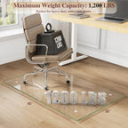 Tempered Glass Chair Mat for Carpet, 30"x48" Clear Floor Mat - Image 2