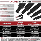 Oleitodh 100 ft 1 in 2:1 Heat Shrink Braided Sleeving, Black - Image 3