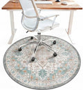 5FT Round Office Chair Mat for Hardwood Floor, Non-Slip Washable Cyan by BESBLEE