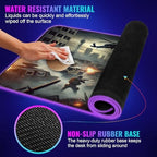 RGB Gaming Mouse Pad Large Extended Desk Mat 35.4x15.7in XXL XXXL Mousepad LED Light Up Keyboard Mat PC Gamer Desk Pad Gaming Accessories Extra Big Mouse Mats Full Desk - Urban Warfare - Image 2