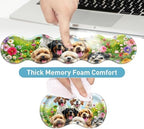 Keyboard Mouse Pad Set, Extended Gaming Mouse Pad+Ergonomics Keyboard Wrist Rest Support, Memory Foam, Easy Typing Pain Relief, 4Pcs XL Ultra Thick Desk Mat,Cute Dog - Image 4