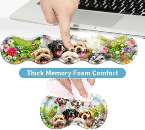 Keyboard Mouse Pad Set, Extended Gaming Mouse Pad+Ergonomics Keyboard Wrist Rest Support, Memory Foam, Easy Typing Pain Relief, 4Pcs XL Ultra Thick Desk Mat,Cute Dog - Image 4