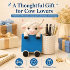 Highland Cow Note Pad Dispenser with Pen Cup, Desk Organizer - Image 6