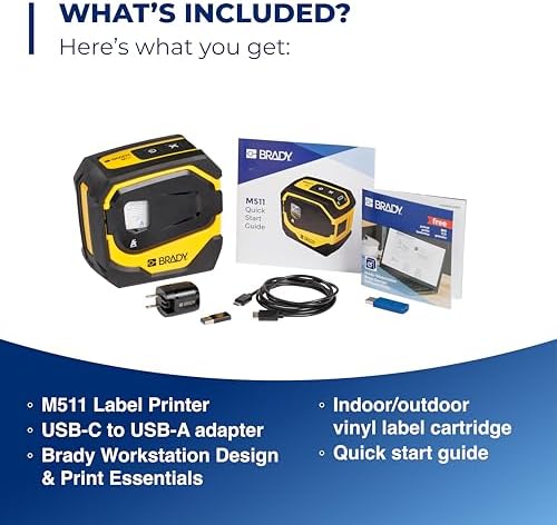 Brady M511 Portable Wireless Industrial Label Printer, Bluetooth Compatible, Li-ion Battery, Military-Grade Shock Resistance, Works with Android and iPhones - Image 2