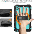 SEYMAC stock Tablet Case for Lenovo Tab One / K9 (TB305FU) 8.7 inch Drop-Proof Protection Cover with 360° Rotate Stand & Strap [Pen Holder] & Screen Protector 2025, SkyBlue+Black - Image 3