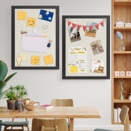 AKTOP 2-Pack Cork Bulletin Board with Linen 18" X 24", Vintage Black - Image 4