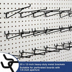 Shimeyao 20 Pcs 12 Inch Pegboard Shelf Brackets, Black - Image 5