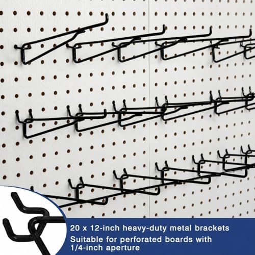 Shimeyao 20 Pcs 12 Inch Pegboard Shelf Brackets, Black - Image 5