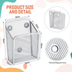 Crtiin 10pcs Magnetic Pen Pencil Holder Stainless Steel Pen Basket, Silver - Image 2
