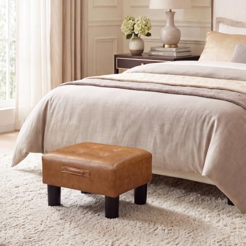 Joveco Small Ottoman Foot Stool,15" Square Upholstered Foot Rest with Legs - Image 7