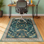JTJ Teal Office Chair Mat for Hardwood Floor, 36" x 48" Insect Rug by JTJ