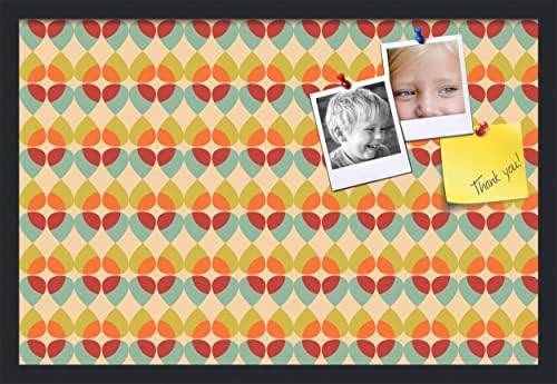 PinPix 27x18 inch Cork Bulletin Board. This Decorative Framed Pin Board Comes with Abstract Pattern in Color Design and Satin Black. Ideal for Home, Office Decor or School (PinPix-564) by PinPixBulletinBoards