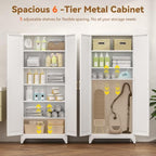 Polup 75" Pantry Cabinet, Tall Metal Storage Cabinet with Doors and Shelves - Image 5