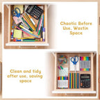 Novabright 2 Pack Acrylic Shallow Drawer Organizer with Removable Dividers 12" x 12" x 1.2" Clear Desk Drawer Organizer Tray for Shallow Drawers Makeup Brushes Cosmetics Office Supplies Non-slip Pads - Image 5