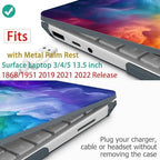 Mektron Case for 13.5" Microsoft Surface Laptop 5/4/3 with Metal Palm Rest Model 1951/1868, 2019/2021/2022 Release Plastic Hard Shell Cover with Screen Protector + Keyboard Cover, Rainbow Cosmic - Image 3