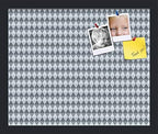 PinPix 17x14 inch Cork Bulletin Board. This Decorative Framed Pin Board Comes with Diamond Pattern in Grey and Blue Design and Satin Black. Ideal for Home, Office Decor or School (PinPix-227) by PinPixBulletinBoards