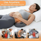 3-in-1 Lumbar Massager with Heating/Vibration/Adjustable Traction Memory foam lumbar pillow conforms to the spine's natural curve for relaxation Smart air cushion Ideal for home, office, or in-car use - Image 4