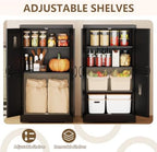 Black Metal Storage Cabinet, 43" Kitchen Pantry Cabinets for Office - Image 4