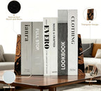 Pearlescent Black Resin Bookends, Burl Wood Book Ends for Shelves – Unique Decorative Book Supports for Study Office, Elegant Gift for Home Library (Pearlescent Black) - Image 6