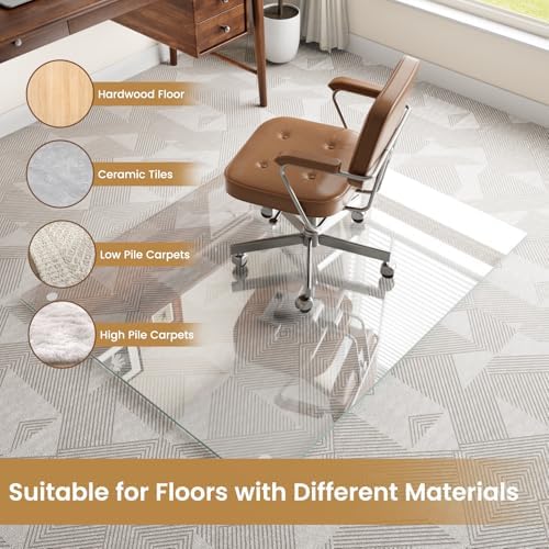 36"x46" Tempered Glass Chair mat for Carpet - Image 6