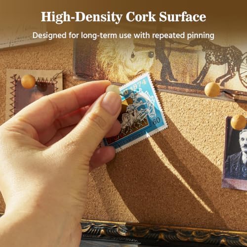 Framed Cork Memo Board 16x20 for Work Plan Notes Recipe Display,Black Gold - Image 3